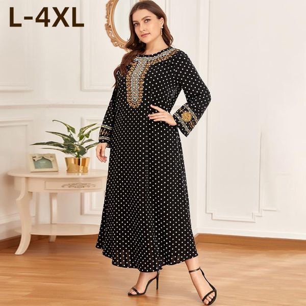 plus size dresses muslim woman long sleeve dress abaya large swing polka dot embroidered satin african for women, Black
plus size dresses muslim woman long sleeve dress abaya large swing polka dot embroidered satin african for women, Black