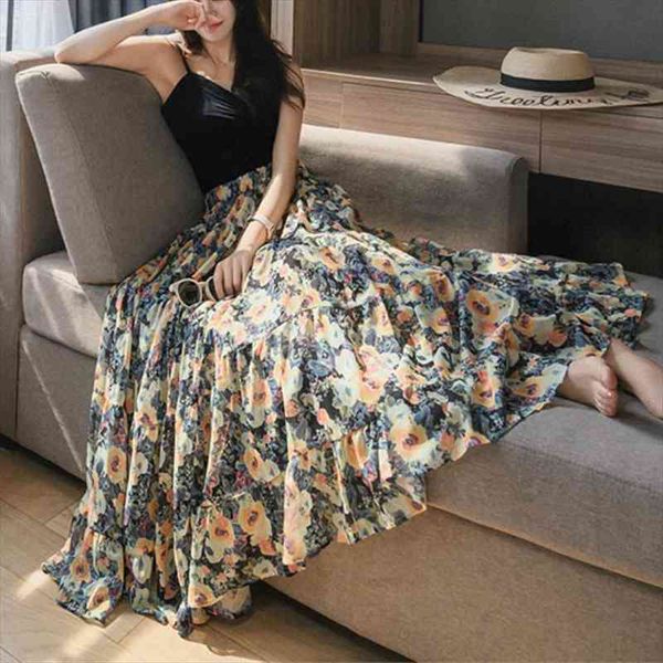 summer sweet bright floral womens skirt printed boho maxi long chiffon patchwork flared a-line casual beach ankle, Black
summer sweet bright floral womens skirt printed boho maxi long chiffon patchwork flared a-line casual beach ankle, Black