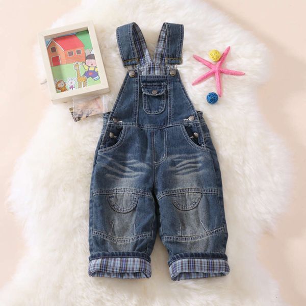 children's strap korean boys' denim pants can be opened crotch and thickened with cotton, Blue
children's strap korean boys' denim pants can be opened crotch and thickened with cotton, Blue