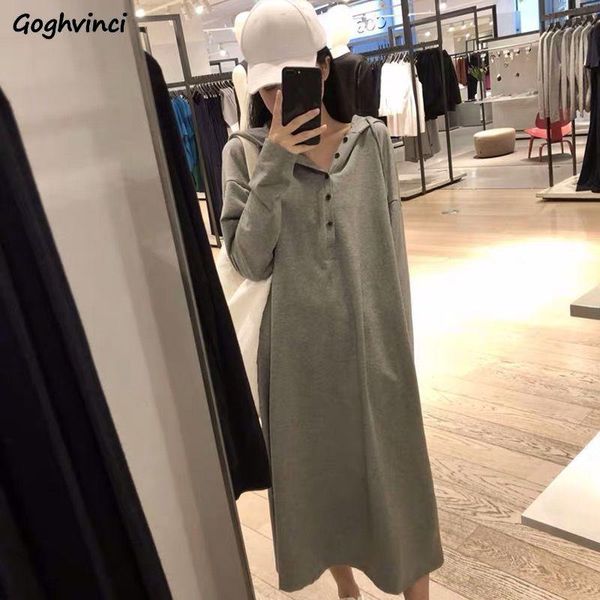 casual dresses women long sleeve straight solid korean style hooded comfortable simple streetwear student loose fashion chic, Black;gray
casual dresses women long sleeve straight solid korean style hooded comfortable simple streetwear student loose fashion chic, Black;gray