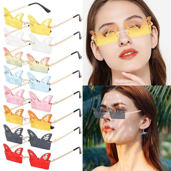 sunglasses summer sun glasses butterfly metal frameless women trendy party decoration ladies funny para conducir f70, White;black
sunglasses summer sun glasses butterfly metal frameless women trendy party decoration ladies funny para conducir f70, White;black