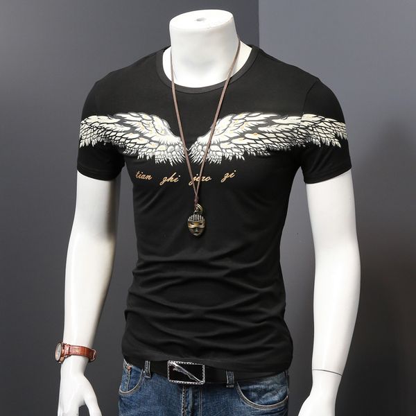 men's t-shirts summer fashion print black t shirt o-neck short sleeve tshirt male cotton stretch slim fit kfae, White;black
men's t-shirts summer fashion print black t shirt o-neck short sleeve tshirt male cotton stretch slim fit kfae, White;black