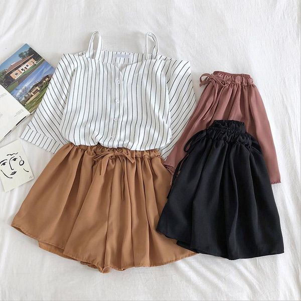 striped off shoulder 2 piece set women's vintage spaghetti strap tshirts and shorts ladies suits summer design female suit, Gray
striped off shoulder 2 piece set women's vintage spaghetti strap tshirts and shorts ladies suits summer design female suit, Gray