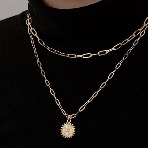 chains uilz trendy minimalist double layer round necklaces for women vintage a-z alphabet pendant necklace gold chain chokers jewelry, Silver
chains uilz trendy minimalist double layer round necklaces for women vintage a-z alphabet pendant necklace gold chain chokers jewelry, Silver