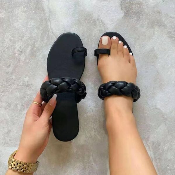 slippers 2021 summer women single-finger sponge woven twist casual all-match outdoor beach sandals durable at home ms, Black
slippers 2021 summer women single-finger sponge woven twist casual all-match outdoor beach sandals durable at home ms, Black