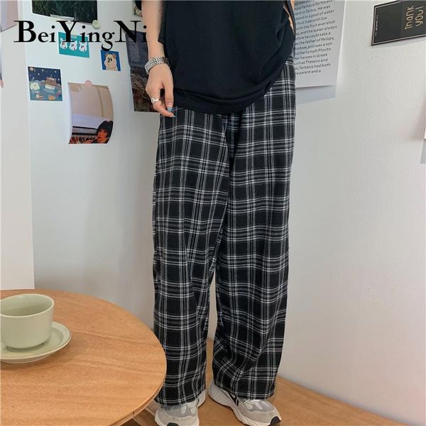 beiyingni 2021 spring new fashion wide leg pants womens loose chic bf high street preppy style plaid trousers slim pantalones, Black;white
beiyingni 2021 spring new fashion wide leg pants womens loose chic bf high street preppy style plaid trousers slim pantalones, Black;white