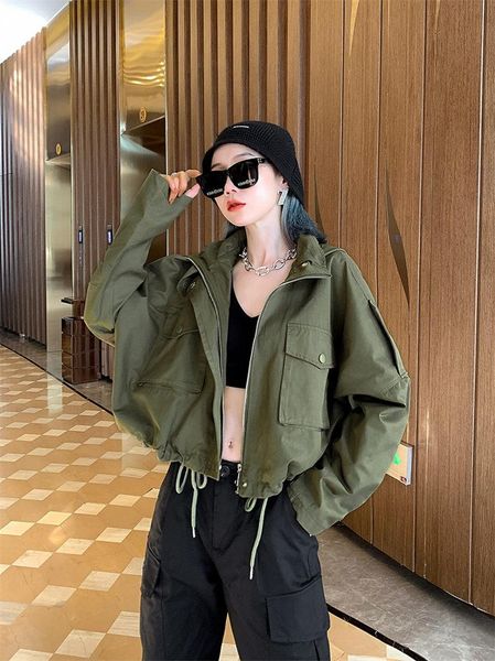 women's jackets 2021 spring ladies jacket tooling women loose short long sleeve wild handsome fashion hoodie trend coat mujer chaqueta, Black;brown
women's jackets 2021 spring ladies jacket tooling women loose short long sleeve wild handsome fashion hoodie trend coat mujer chaqueta, Black;brown