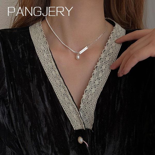 chains pangjery 925 sterling simple temperament square card pearl necklaces for women fashion geometric birthday party jewelry gifts, Silver
chains pangjery 925 sterling simple temperament square card pearl necklaces for women fashion geometric birthday party jewelry gifts, Silver