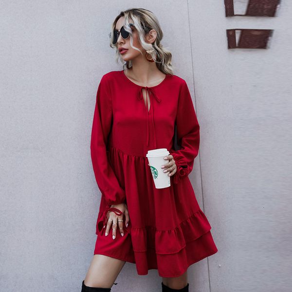 2021 autumn winter ruffles solid casual o neck high waist above knee for women new fashion if61, Black;gray
2021 autumn winter ruffles solid casual o neck high waist above knee for women new fashion if61, Black;gray
