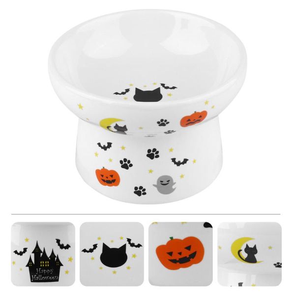 cat bowls & feeders pet bowl elevated ceramic water feeding kitten supplies