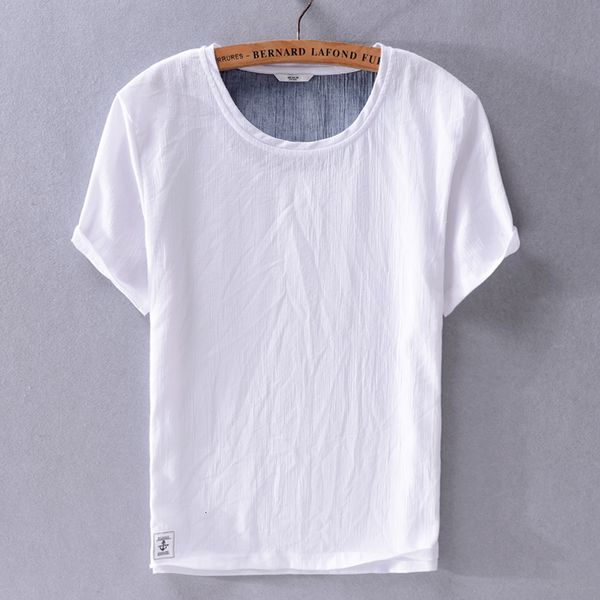 2021 new summer casual short sleeve linen t-shirt loose cool trend mens t shirt solid sunscreen tshirt male camisa chemise g61h, White;black
2021 new summer casual short sleeve linen t-shirt loose cool trend mens t shirt solid sunscreen tshirt male camisa chemise g61h, White;black