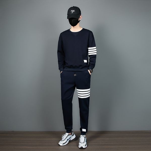 tb leisure fashion sweater two-piece sports four bars and women's couple's trousers suit, Gray
tb leisure fashion sweater two-piece sports four bars and women's couple's trousers suit, Gray