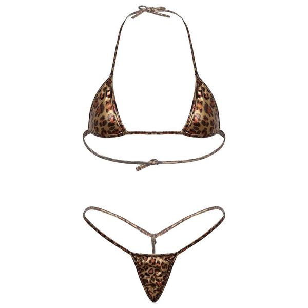 bras sets women leopard bra set two-piece lingerie shiny faux leather micro bikini suit sleepwear halter lace-up with g-string, Red;black
bras sets women leopard bra set two-piece lingerie shiny faux leather micro bikini suit sleepwear halter lace-up with g-string, Red;black
