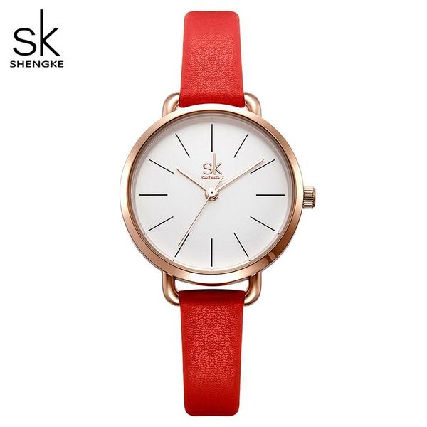 wristwatches shengke 2021 red leather strap women watches simple dial lad, Slivery;brown
wristwatches shengke 2021 red leather strap women watches simple dial lad, Slivery;brown