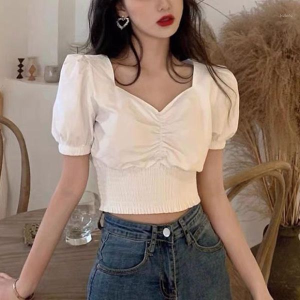 elegant puff short sleeve chiffon shirt women summersquar collar casual ladies vintage blouse women's blouses & shirts, White
elegant puff short sleeve chiffon shirt women summersquar collar casual ladies vintage blouse women's blouses & shirts, White