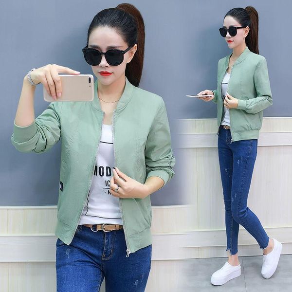 women's jackets plus size autumn retro solid stand collar zipper coat female long sleeve outwear casual short bomber jacket, Black;brown
women's jackets plus size autumn retro solid stand collar zipper coat female long sleeve outwear casual short bomber jacket, Black;brown