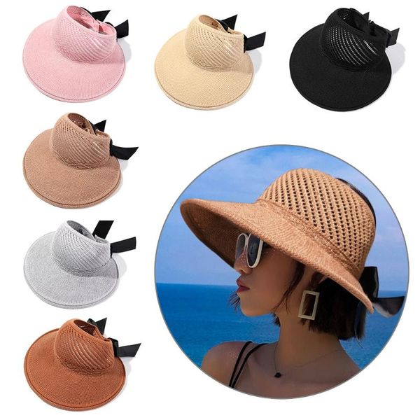 wide brim hats bowknot straw cap visors fashion summer beach vacation sun hat for uv protected ladies portable foldable, Blue;gray
wide brim hats bowknot straw cap visors fashion summer beach vacation sun hat for uv protected ladies portable foldable, Blue;gray