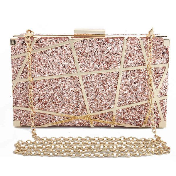fashion evening bag metal hollow chain dinner banquet dress hand flash powder small square girl
fashion evening bag metal hollow chain dinner banquet dress hand flash powder small square girl