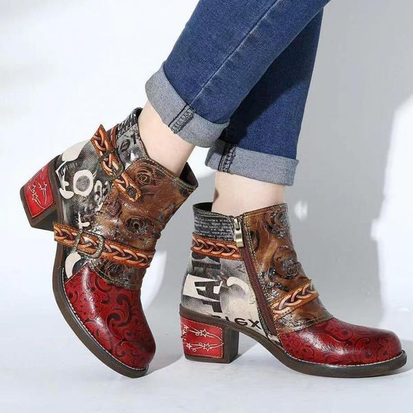 boots autumn winter print color matching women's leather ankle ytmtloy round toe zipper square heel botines de mujer sexy, Black
boots autumn winter print color matching women's leather ankle ytmtloy round toe zipper square heel botines de mujer sexy, Black