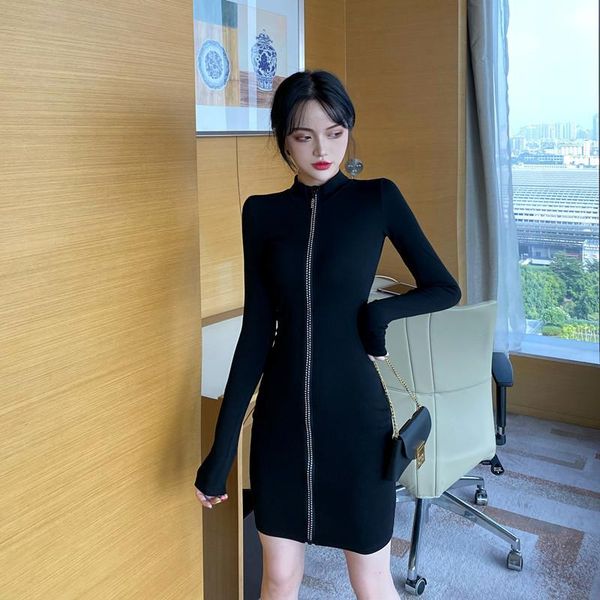 casual dresses black women dress bandage bodycon fashion brand autumn style stand zipper mini-dresses long sleeve vestido curto, Black;gray
casual dresses black women dress bandage bodycon fashion brand autumn style stand zipper mini-dresses long sleeve vestido curto, Black;gray