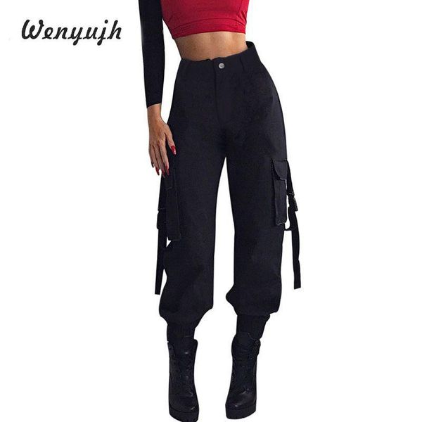 women's pants & capris wenyujh streetwear cargo women casual joggers black high waist loose female trousers korean style ladies capri, Black;white
women's pants & capris wenyujh streetwear cargo women casual joggers black high waist loose female trousers korean style ladies capri, Black;white