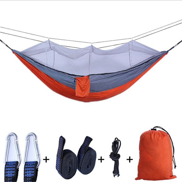 outdoor camping hammock 1-2 person portable with mosquito net high strength parachute fabric hanging bed hunting sleeping swing
outdoor camping hammock 1-2 person portable with mosquito net high strength parachute fabric hanging bed hunting sleeping swing