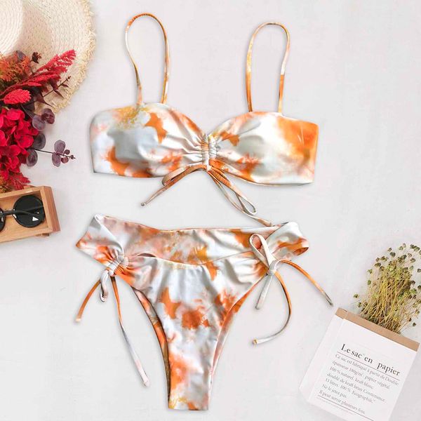 3Pieces/Lot Fashion Sexy Tie Dye Bandage Bikini Set Women Two Pieces Split With Chest Pad Soft Comfortable Swimsuit, Orange
3Pieces/Lot Fashion Sexy Tie Dye Bandage Bikini Set Women Two Pieces Split With Chest Pad Soft Comfortable Swimsuit, Orange