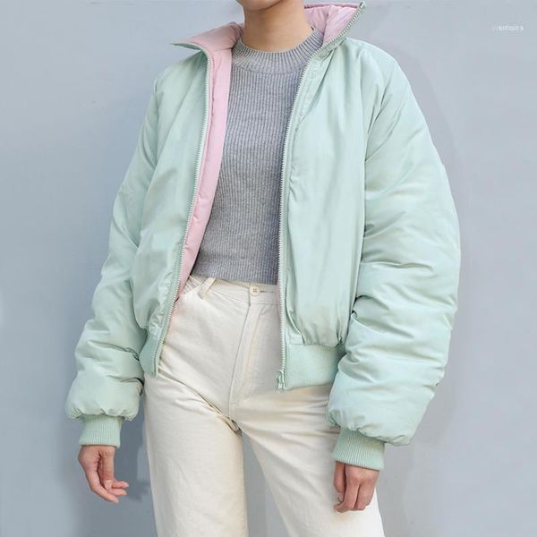 women's down & parkas winter jacket woman vintage coats and jackets women reversible puffer cropped oversized padded coat korean style1, Black
women's down & parkas winter jacket woman vintage coats and jackets women reversible puffer cropped oversized padded coat korean style1, Black