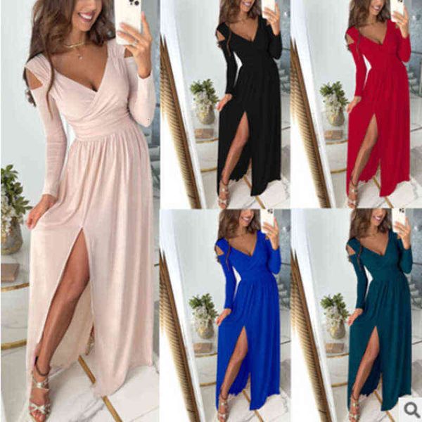 casual dresses 202 autumn winter sleeve v-neck solid color hem split dresses bottomed long skirt, Black;gray
casual dresses 202 autumn winter sleeve v-neck solid color hem split dresses bottomed long skirt, Black;gray