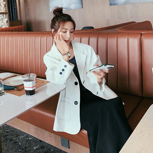 women's suits & blazers office ladies blazer 2021 spring white long-sleeved single-breasted button casual suit short cardigan, White;black
women's suits & blazers office ladies blazer 2021 spring white long-sleeved single-breasted button casual suit short cardigan, White;black