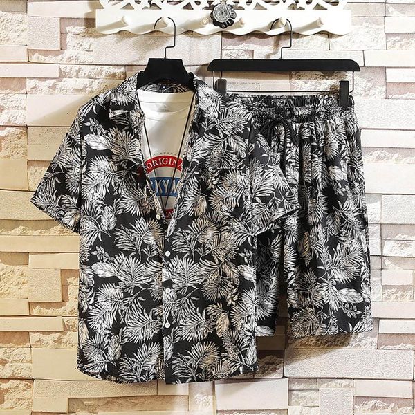 men's tracksuits casual summer floral printed shirt set drawstring shorts t-shirt loose two-piece suit refreshing beach shirts, Gray
men's tracksuits casual summer floral printed shirt set drawstring shorts t-shirt loose two-piece suit refreshing beach shirts, Gray