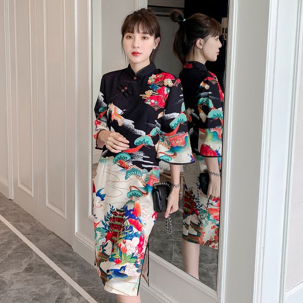 plus size -4xl spring women vintage summer cheongsam as comic books burnt black sleeve knee dressed 2021 new big outfit ewt3, White
plus size -4xl spring women vintage summer cheongsam as comic books burnt black sleeve knee dressed 2021 new big outfit ewt3, White