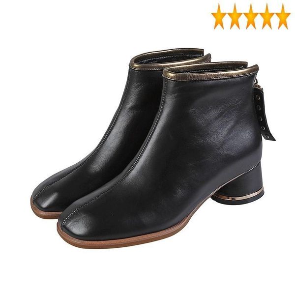 boots ankle women fashion winter square toe block med heels zipper fleece lining warm ladies casual leather shoes, Black
boots ankle women fashion winter square toe block med heels zipper fleece lining warm ladies casual leather shoes, Black