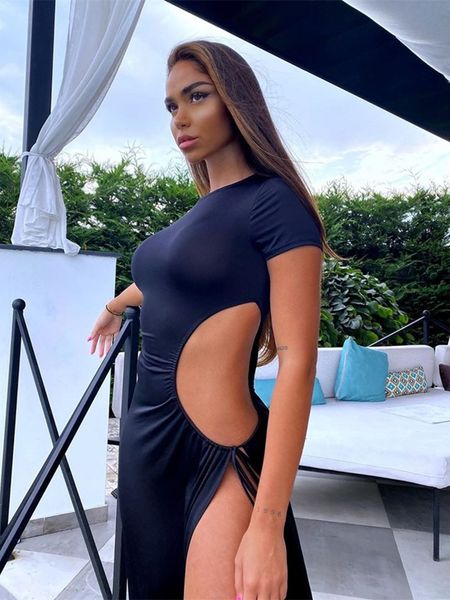 autumn hollow out short sleeve side split maxi dress solid balck bodycon long ladies dress party dress women elegant, Black;gray
autumn hollow out short sleeve side split maxi dress solid balck bodycon long ladies dress party dress women elegant, Black;gray