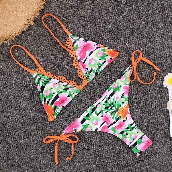 women's swimwear brazilian print swimsuit floral plant women two piece bathing suit micro thong bikinis beachwear 2021 mujer, White;black
women's swimwear brazilian print swimsuit floral plant women two piece bathing suit micro thong bikinis beachwear 2021 mujer, White;black