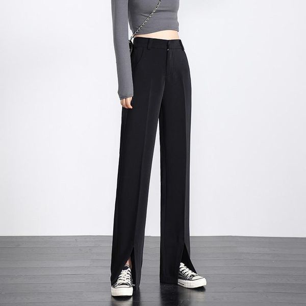 women's pants & capris spring style high waist split suit casual loose and thin straight wide leg floor length, Black;white
women's pants & capris spring style high waist split suit casual loose and thin straight wide leg floor length, Black;white