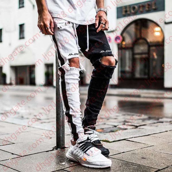 autumn new mens black white patchwork denim trousers foot zipper ripped jeans hip hop vintage skinny jeans man vaqueros hombre, Blue
autumn new mens black white patchwork denim trousers foot zipper ripped jeans hip hop vintage skinny jeans man vaqueros hombre, Blue