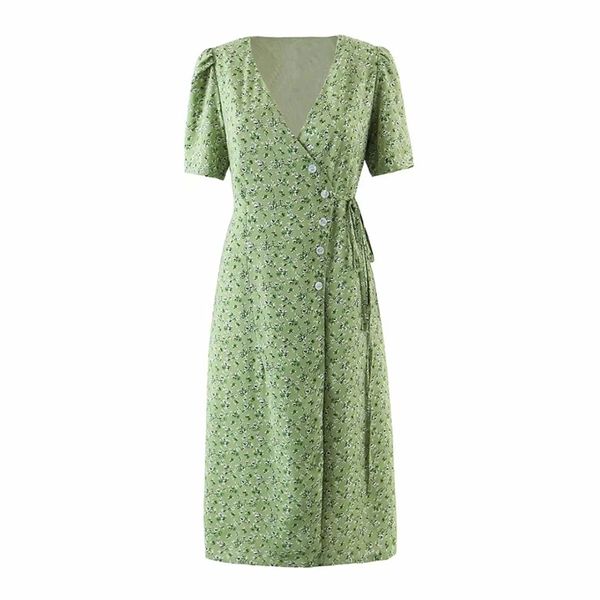 women v-neck wrap midi dress summer floral print side buttons lace-up waist dresses ladies holiday robe 210531, Black;gray
women v-neck wrap midi dress summer floral print side buttons lace-up waist dresses ladies holiday robe 210531, Black;gray