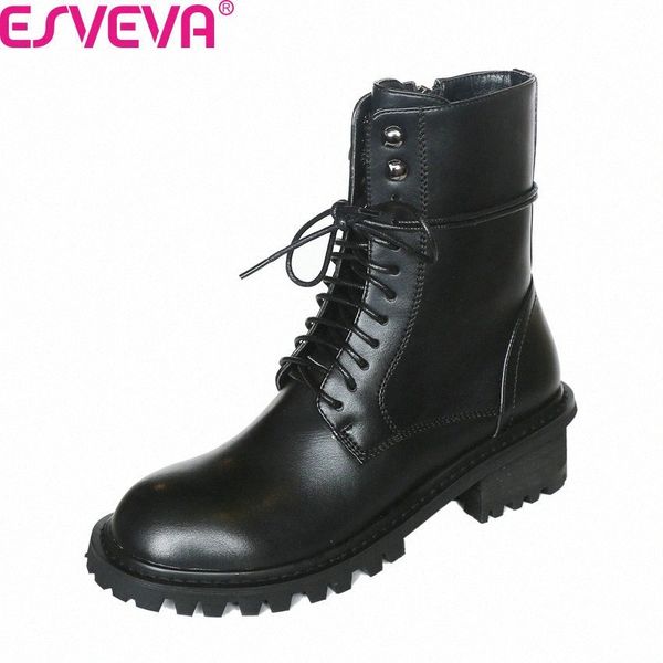 esveva 2020 lace up zipper cow leather pu antiskid women shoes autumn winter round toe square heel casual ankle boots size 34 39 ariat w7wy#, Black
esveva 2020 lace up zipper cow leather pu antiskid women shoes autumn winter round toe square heel casual ankle boots size 34 39 ariat w7wy#, Black