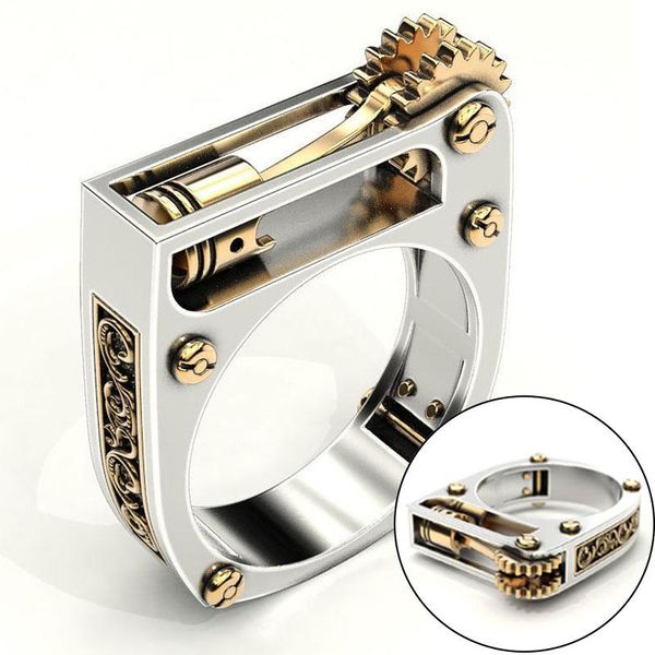 cluster rings punk mechanical gear wheel geometric ring for men fashion accessories two-color metal wedding band women jewelry, Golden;silver
cluster rings punk mechanical gear wheel geometric ring for men fashion accessories two-color metal wedding band women jewelry, Golden;silver