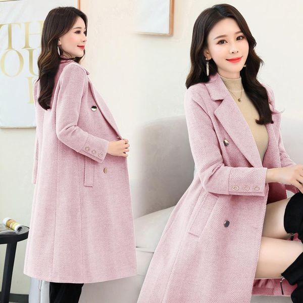 women's wool & blends elegant coats woman jacket long coat women winter and jackets double-breasted woolen, Black
women's wool & blends elegant coats woman jacket long coat women winter and jackets double-breasted woolen, Black