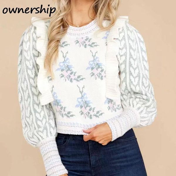 women's sweaters women knitted sweater kawaii floral jacquard ruffle female casual lantern sleeve round neck pullover autumn winter sho, White;black
women's sweaters women knitted sweater kawaii floral jacquard ruffle female casual lantern sleeve round neck pullover autumn winter sho, White;black