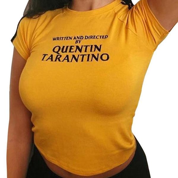 written and directed quentin tarantino yellow t shirt 90s women fashion tees goth grunge camisetas tumblr art slogan shirt, White
written and directed quentin tarantino yellow t shirt 90s women fashion tees goth grunge camisetas tumblr art slogan shirt, White