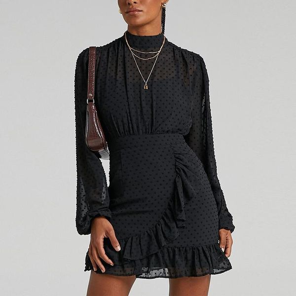 casual dresses vintage lantern sleeve women solid ruffles dress spring autumn office lady o neck slim a line female party mini, Black;gray
casual dresses vintage lantern sleeve women solid ruffles dress spring autumn office lady o neck slim a line female party mini, Black;gray
