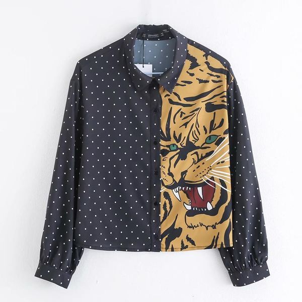 new fashion women tiger printing patchwork dots blouse shirts women long sleeve spliced chic business chemise blusas ls6266, White
new fashion women tiger printing patchwork dots blouse shirts women long sleeve spliced chic business chemise blusas ls6266, White