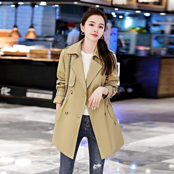 women's trench coats light luxury high-end mid-length coat 2021 autumn korean style fashion casual slimming, Tan;black
women's trench coats light luxury high-end mid-length coat 2021 autumn korean style fashion casual slimming, Tan;black