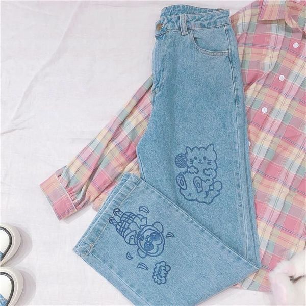 soft girl harajuku women jeans 2021 spring sweet cute wide leg jeans pants high waisted jeans denim plus size trousers, Black;white
soft girl harajuku women jeans 2021 spring sweet cute wide leg jeans pants high waisted jeans denim plus size trousers, Black;white
