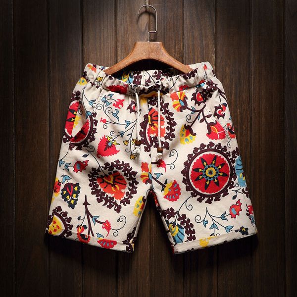 fashion shorts summer men's linen print casual floral large size fat elastic waist cotton and hemp beach pants, White;black
fashion shorts summer men's linen print casual floral large size fat elastic waist cotton and hemp beach pants, White;black