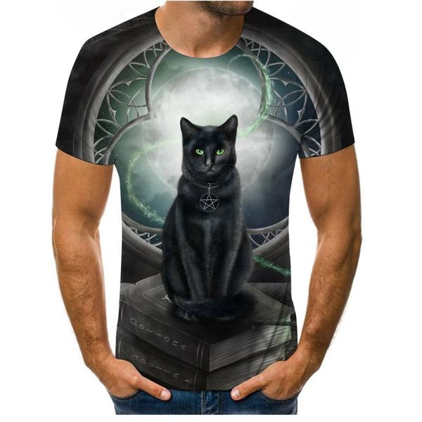 men's t-shirts summer cool men and women 3d printing two cat short-sleeved shirts, White;black
men's t-shirts summer cool men and women 3d printing two cat short-sleeved shirts, White;black