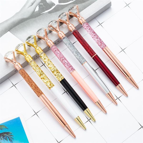 ballpoint pens 1pcs creative gold powder diamond pen oiled metal advertising gift school office stationery wholesale, Blue;orange
ballpoint pens 1pcs creative gold powder diamond pen oiled metal advertising gift school office stationery wholesale, Blue;orange